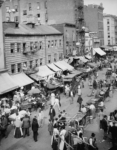 Jewish Market on the East Side, New York, N.Y., c.1890-1901 by Detroit Publishing Co.